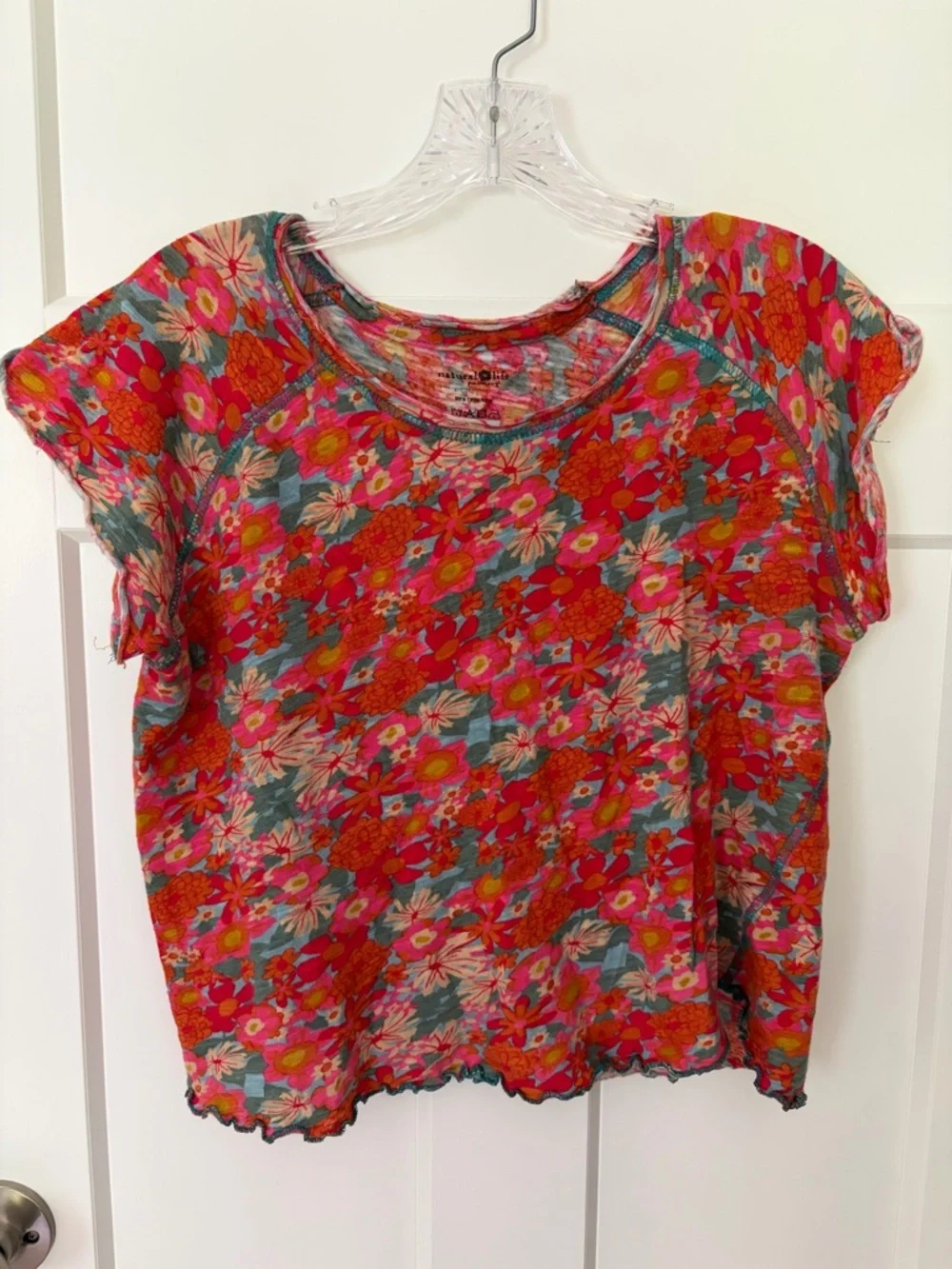 Natural Life Floral Tee Lot Of 2 Boho Cottagecore Fairy Grunge 100% Cotton M - Picture 2 of 12